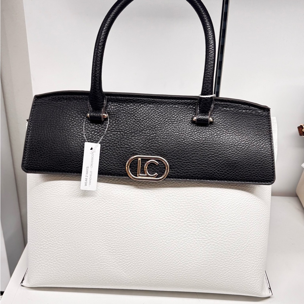 LC Lauren Conrad Black and White Satchel